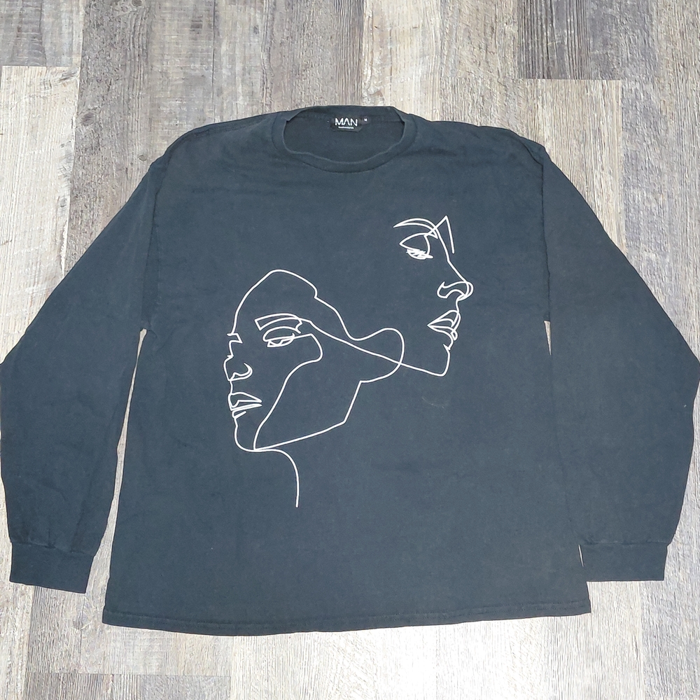 Boohoo Black Crew Neck Shirt